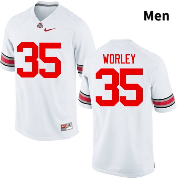 Ohio State Buckeyes Chris Worley Men's #35 White Game Stitched College Football Jersey